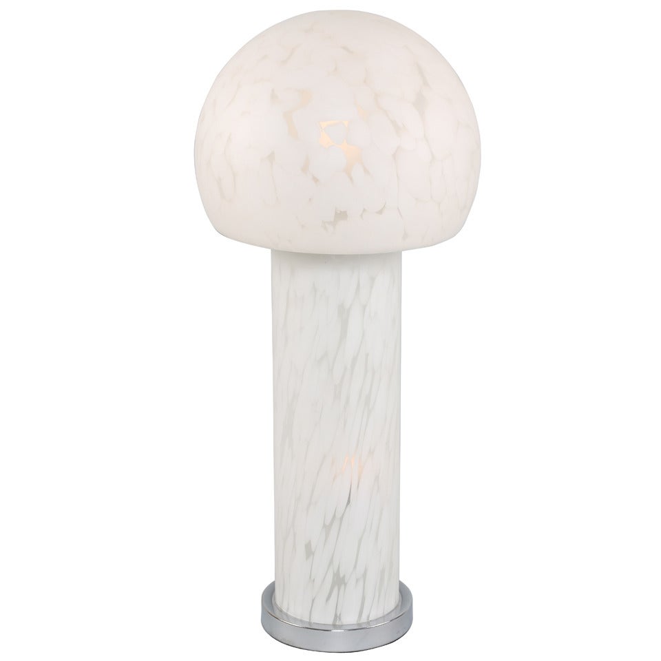 1970s Italian Murano Mottled-Glass Table Lamp