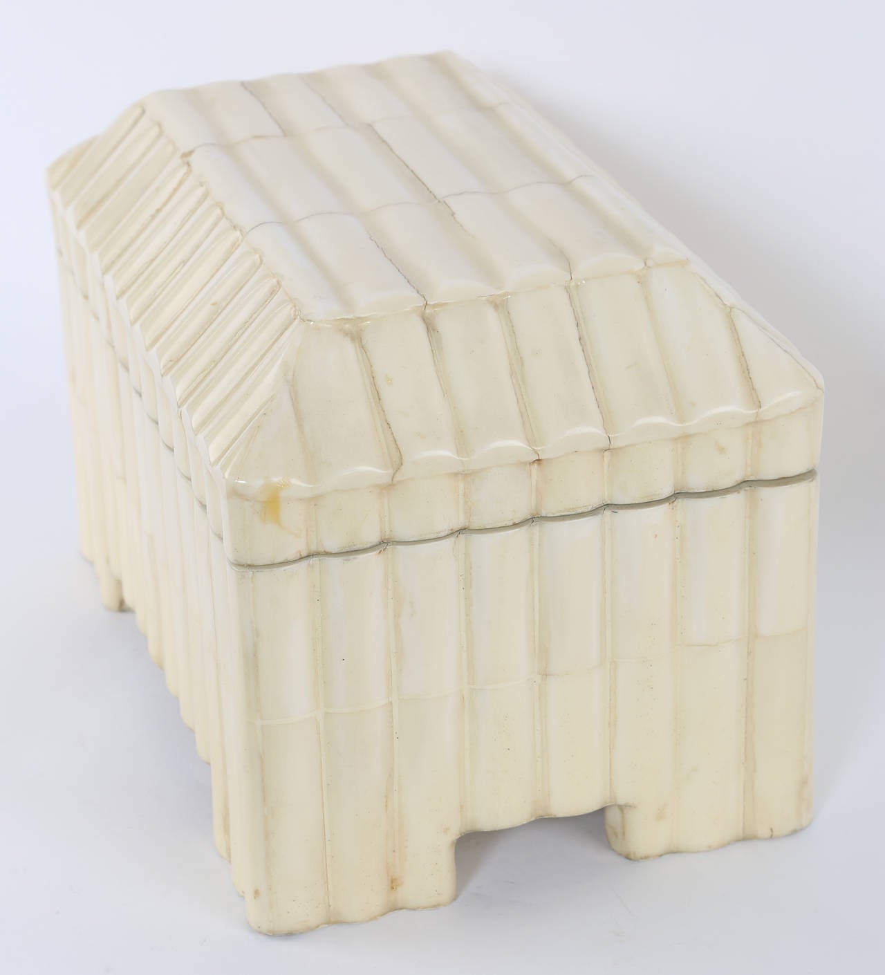 Colombian 1980s Tessellated-Bone Box by Enrique Garces For Sale