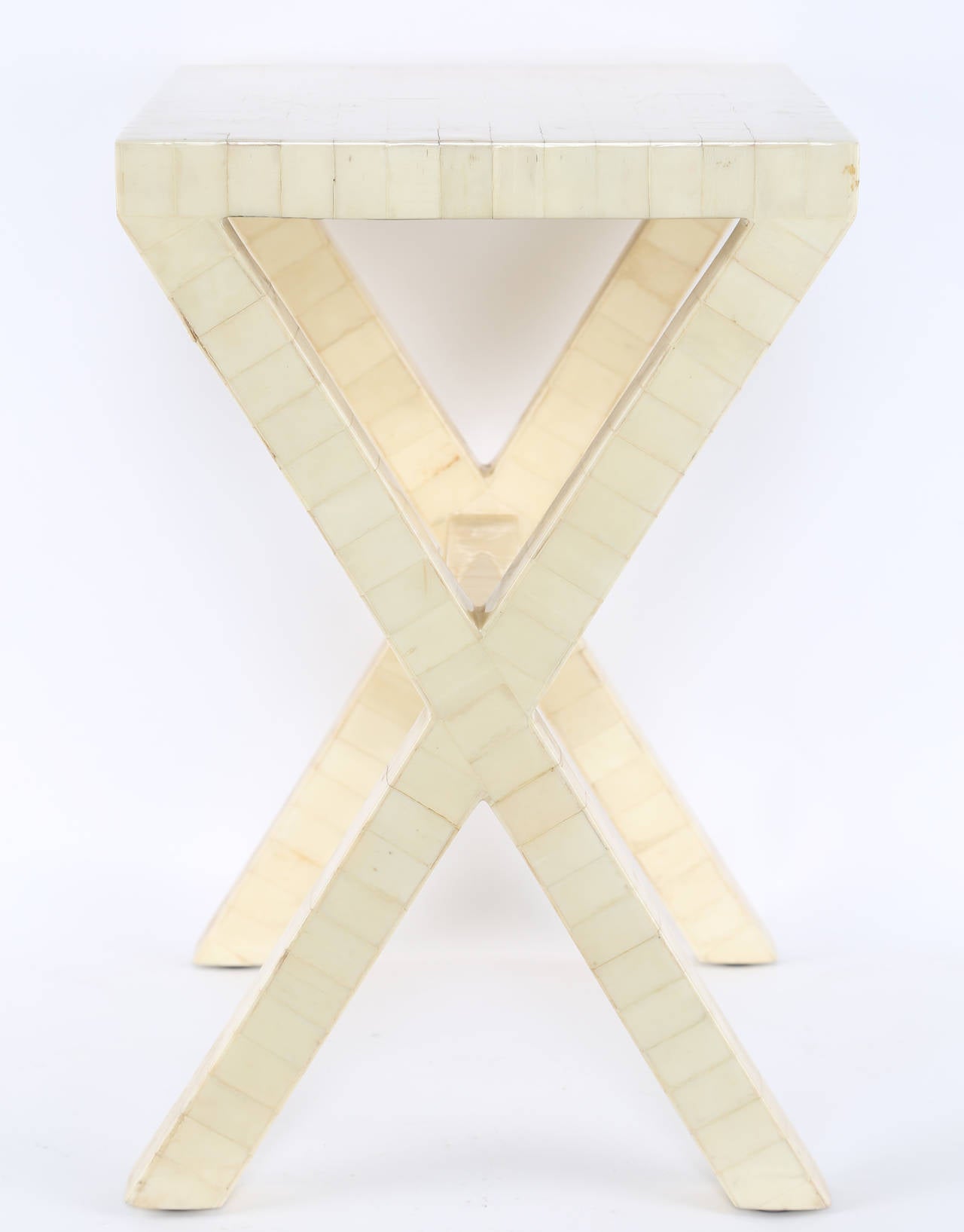 Late 20th Century Tessellated Bone Side Table By Enrique Garces, circa 1970s For Sale