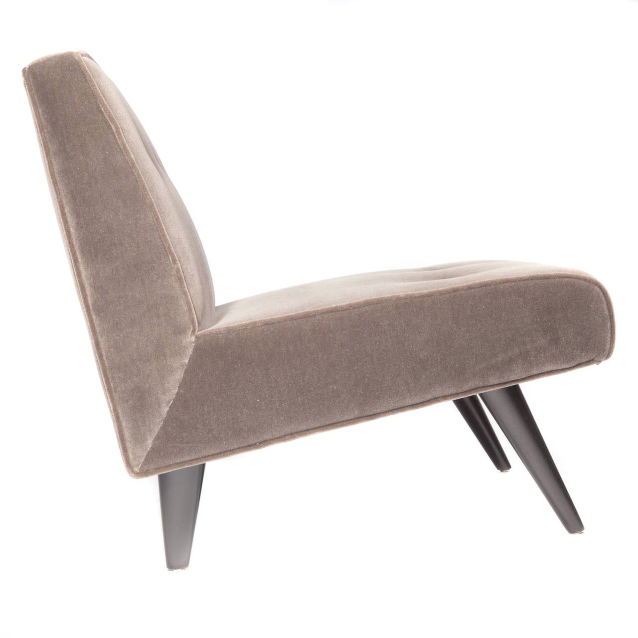 Pair of Mohair Slipper Chairs at 1stdibs