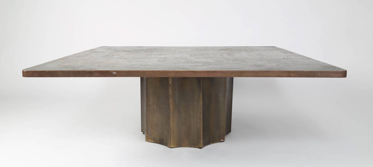 Philip and Kelvin LaVerne "Odyssey" Coffee Table in Rare Square Form