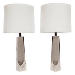 Pair Laurel Chrome Table Lamps