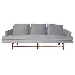 1950s Edward Wormley for Dunbar Curved-Back Sofa on Floating Mahogany Base 12