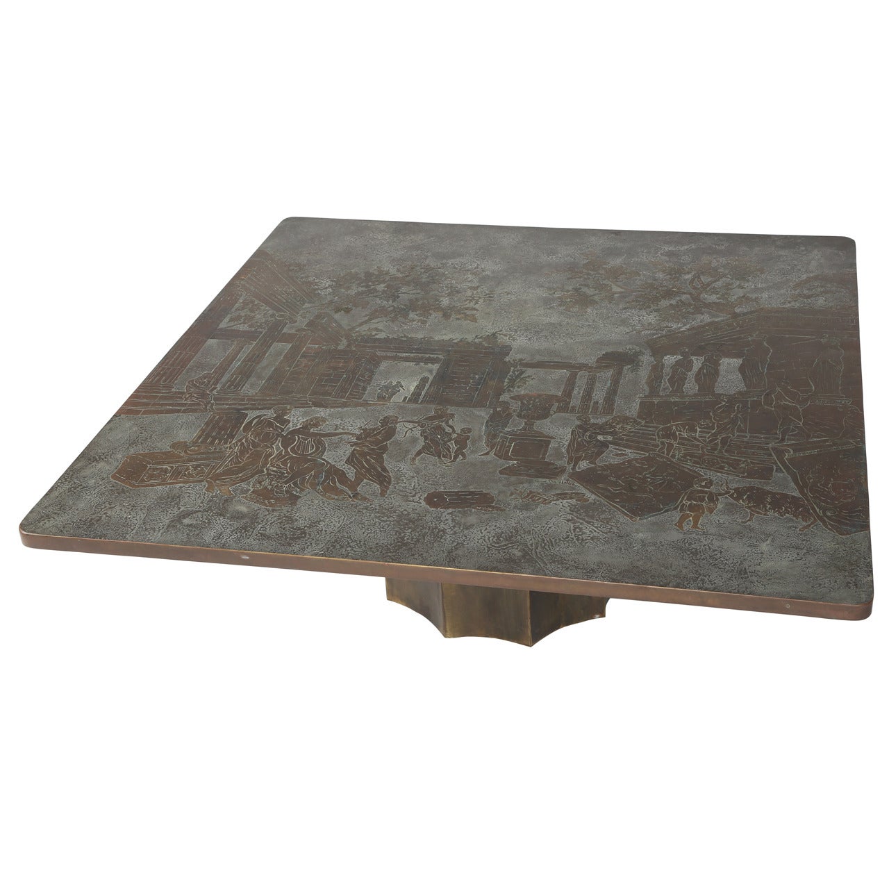 Philip and Kelvin LaVerne "Odyssey" Coffee Table in Rare Square Form