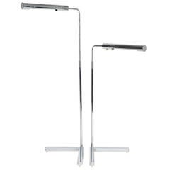 Pair of Casella Adjustable Floor Lamps in Chrome