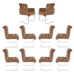 Set of Ten Lugano Dining Chairs by Mariani for Pace Collection