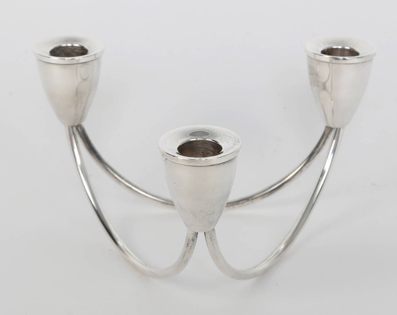 Mid-20th Century Collection of Three-Candle Sterling Candelabra by Duchin Creation, circa 1950s