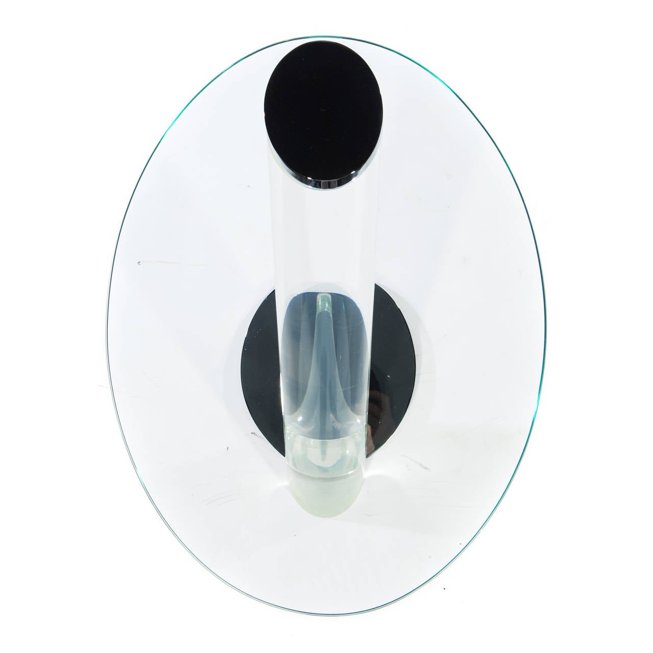 Pair of Lucite, Chrome and Glass Side Tables by Lion in Frost 1