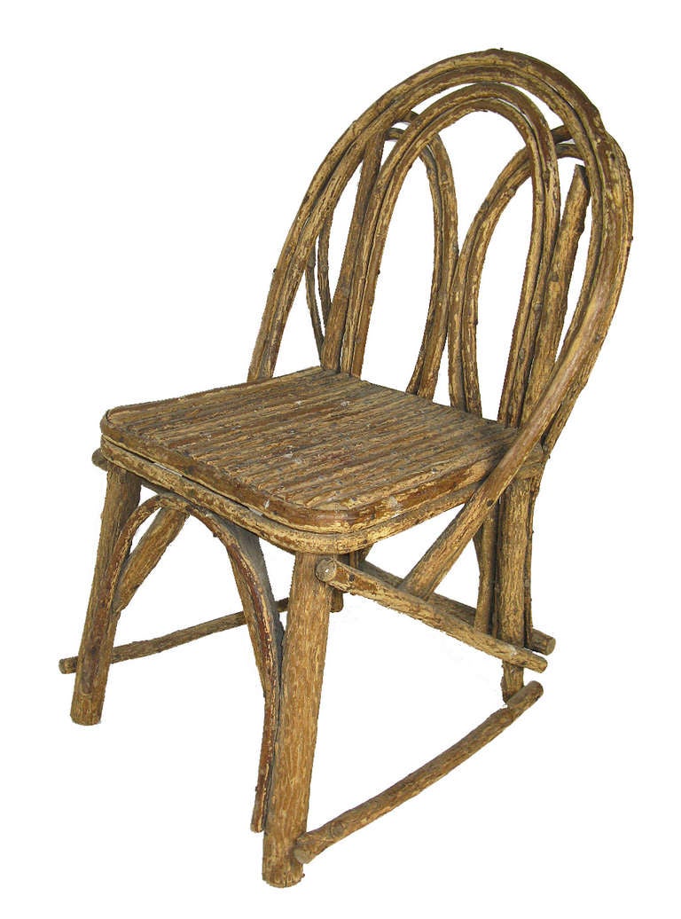 Adirondack Rustic Desk with Twig Chair For Sale 3