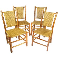 Four Old Hickory Side Chairs