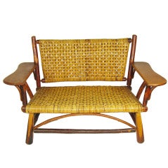 Old Hickory Wide Arm Settee
