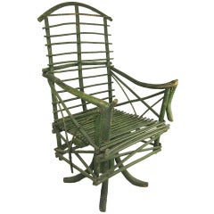 Antique Adirondack Rustic Twig Arm Chair