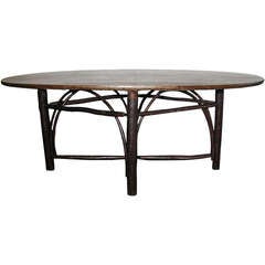 Rustic Hickory Oval Dining Table