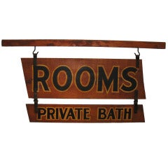 Boarding House Sign - Rooms and Private Bath