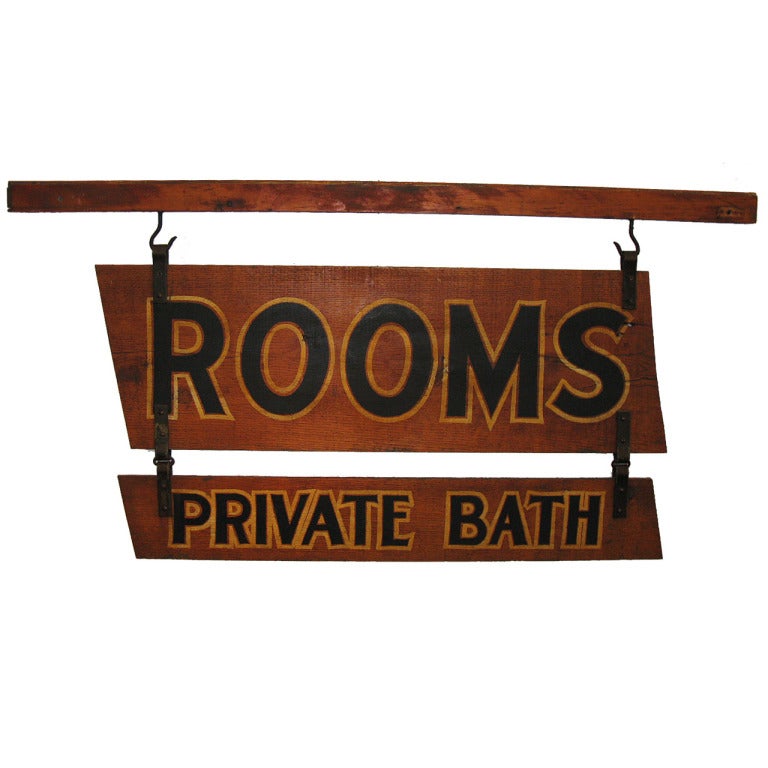 Boarding House Sign Rooms and Private Bath For Sale at 1stDibs
