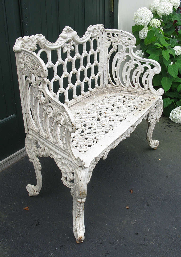 Rococo Revival Cast Iron Rose Garden Bench