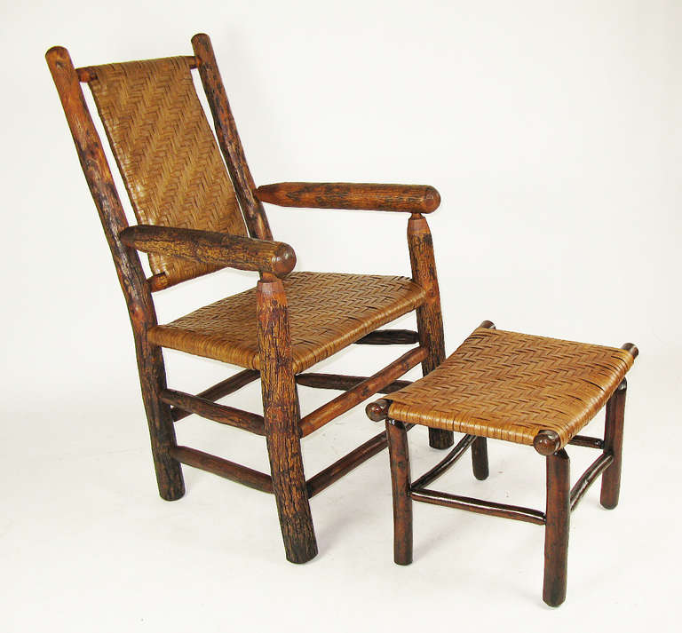 Adirondack Large Rustic Hickory Arm Chair