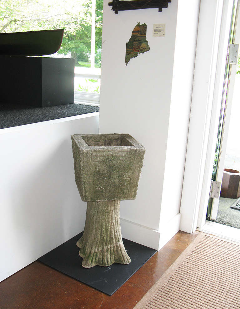 19th Century Carved Stone Faux Bois Planter