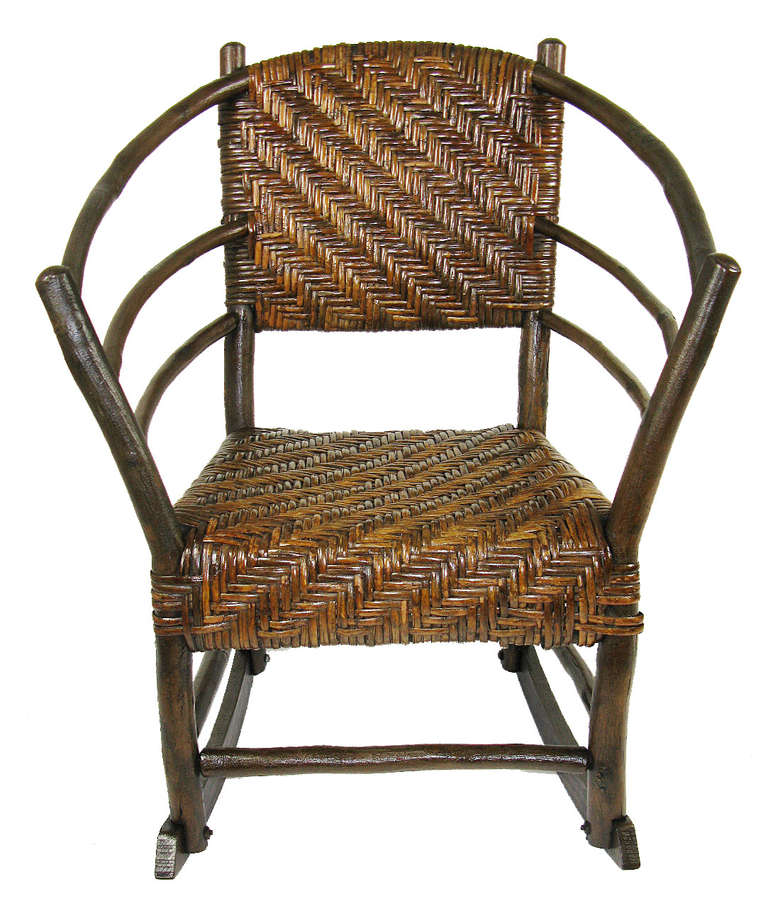 American Pair of Old Hickory Hoop Arm Chairs
