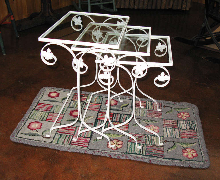 Mid-20th Century Wrought Iron Nesting Tables