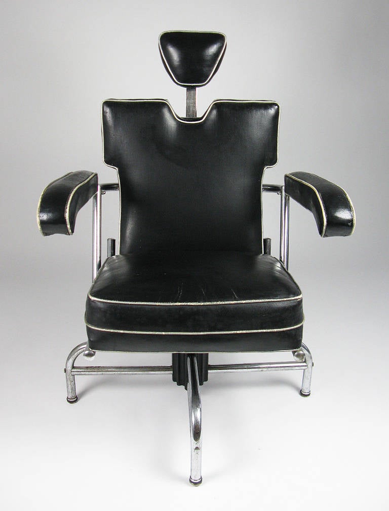 Streamlined Moderne Royalchrome Barber Chair, KEM Weber Design