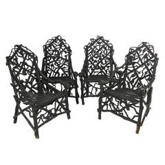 Four Exceptional Root Burl Chairs