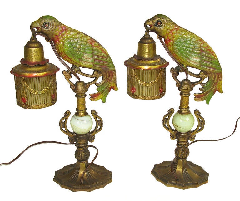 vintage parrot lamp