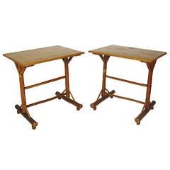 Pair of Old Hickory Trestle Tables