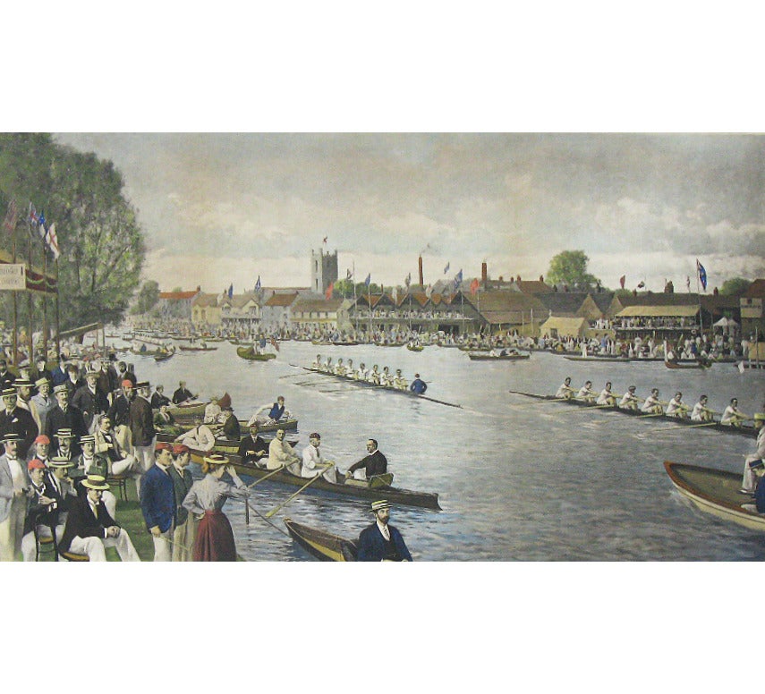 Pair of Large Rowing Regatta Lithographs