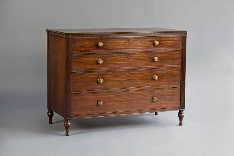 George Iii Mahogany Chest Of Drawers In The Manner Of Gillows Circa 1795