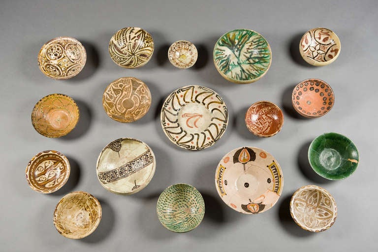 Collection of 18 early Islamic and Persian bowls, mainly 12th – 15th Century, various sizes, various sizes