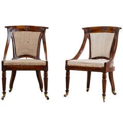 Pair of Goncalo Alves Library Chairs