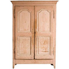 A 19th Century French Pine Dusty Rose Pink Painted Amoire