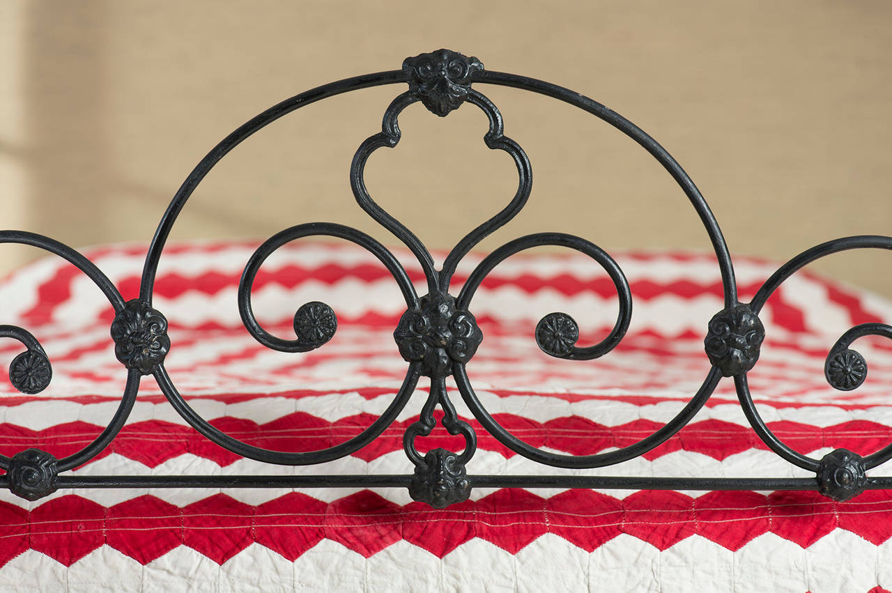 Late Victorian Iron and Brass Half Tester Bed, circa 1880 For Sale 2