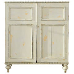 Antique 19th Century Decorated Pine Cornish Linen Press, circa 1860