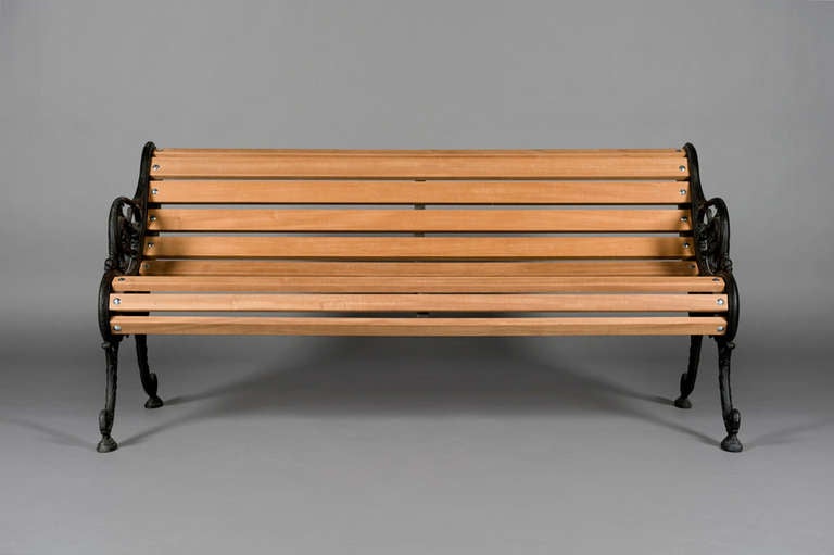 Mid 19th Century Cast Iron Bench, Fully Restored And Ready For Painting