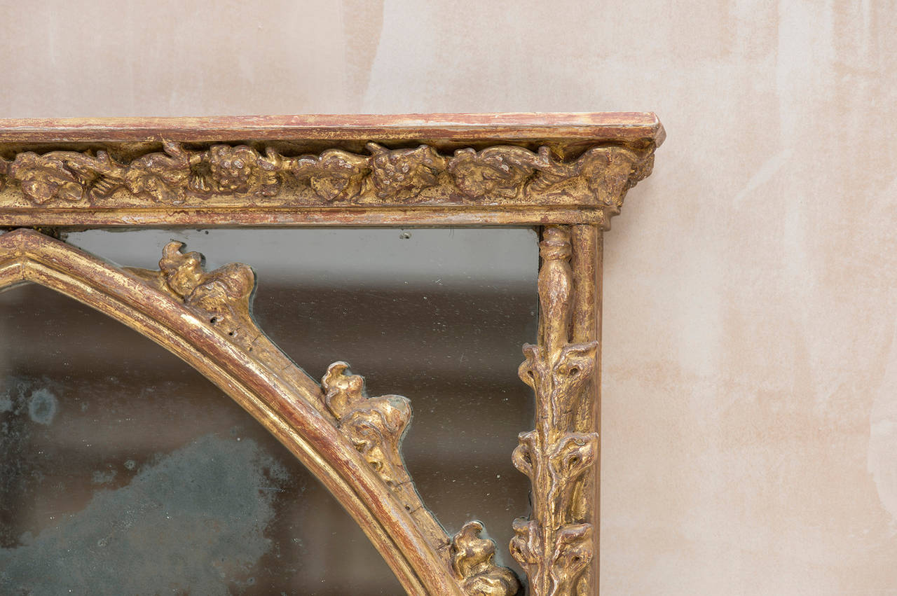 Large Giltwood Multi-Paned Gothic Mirror, circa 1780 For Sale 2