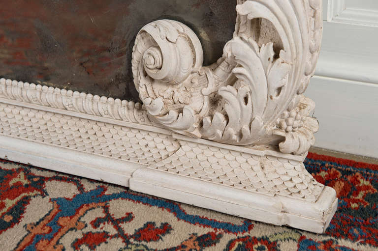 Late 17th Century Carved Overmantle Mirror For Sale at 1stDibs
