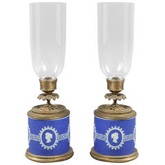 Pair of Jasperware and Brass Mounted Lamps