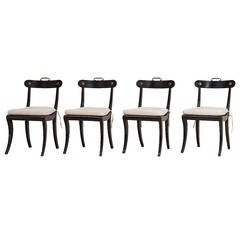 Set of Four Regency Ebonized Side Chairs, circa 1815