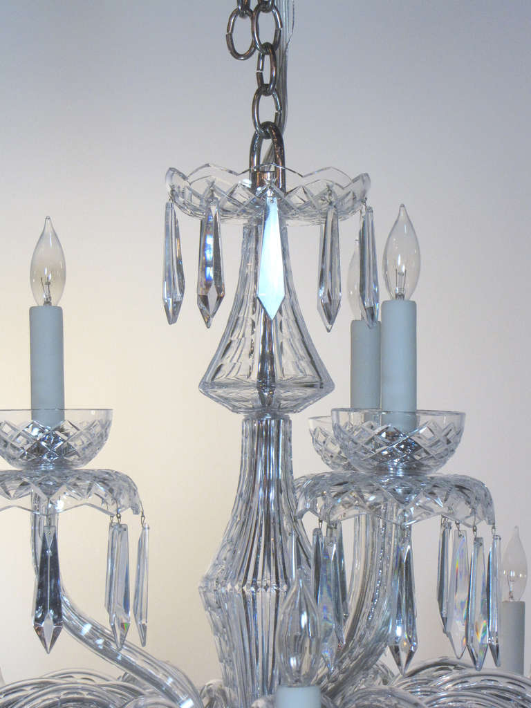 Mid-20th Century Large Multi Tiered Mid Century Waterford Crystal Chandelier For Sale