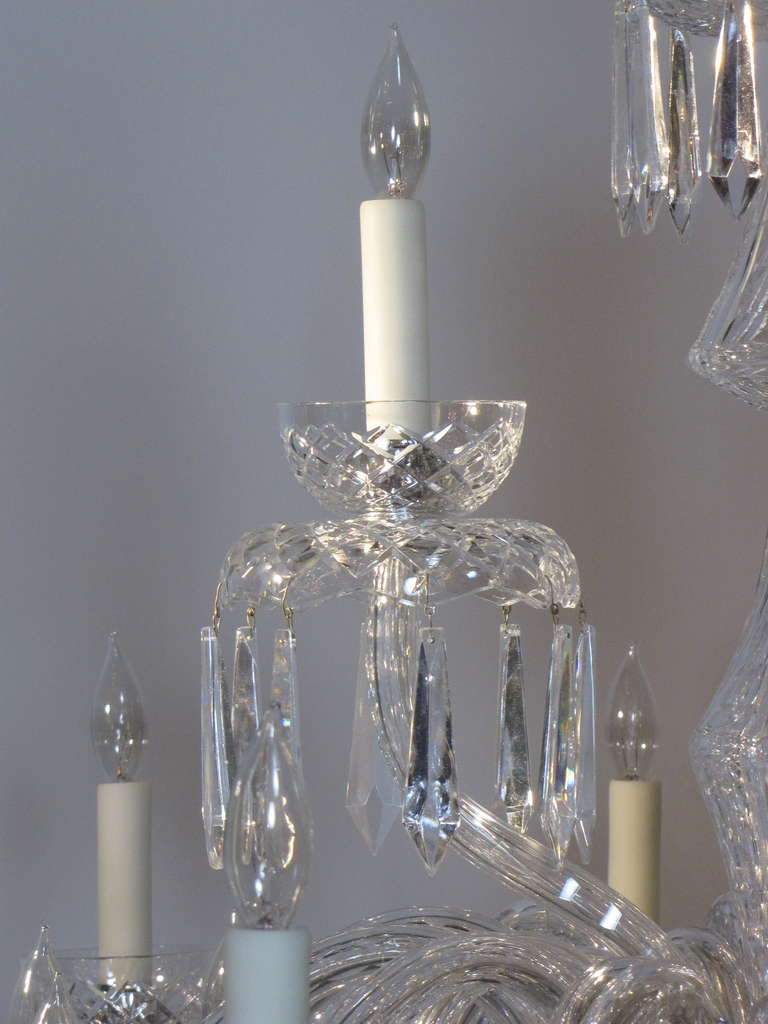 Large Multi Tiered Mid Century Waterford Crystal Chandelier For Sale 2