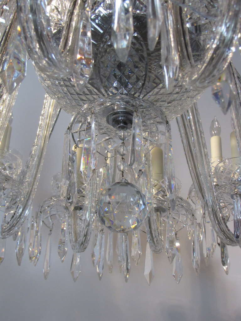 Large Multi Tiered Mid Century Waterford Crystal Chandelier For Sale 3