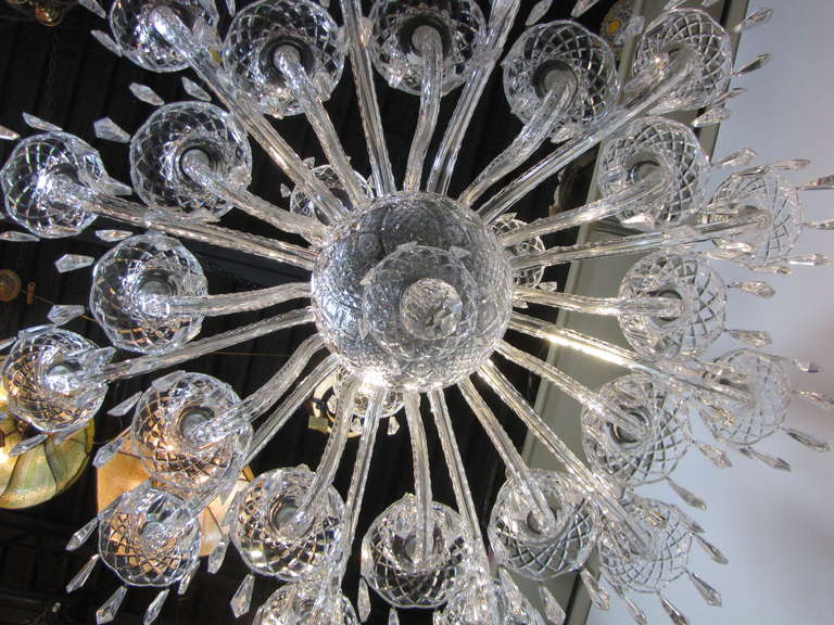 Large Multi Tiered Mid Century Waterford Crystal Chandelier For Sale 4