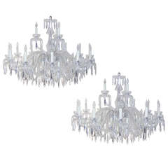 Used Large Multi Tiered Mid Century Waterford Crystal Chandelier