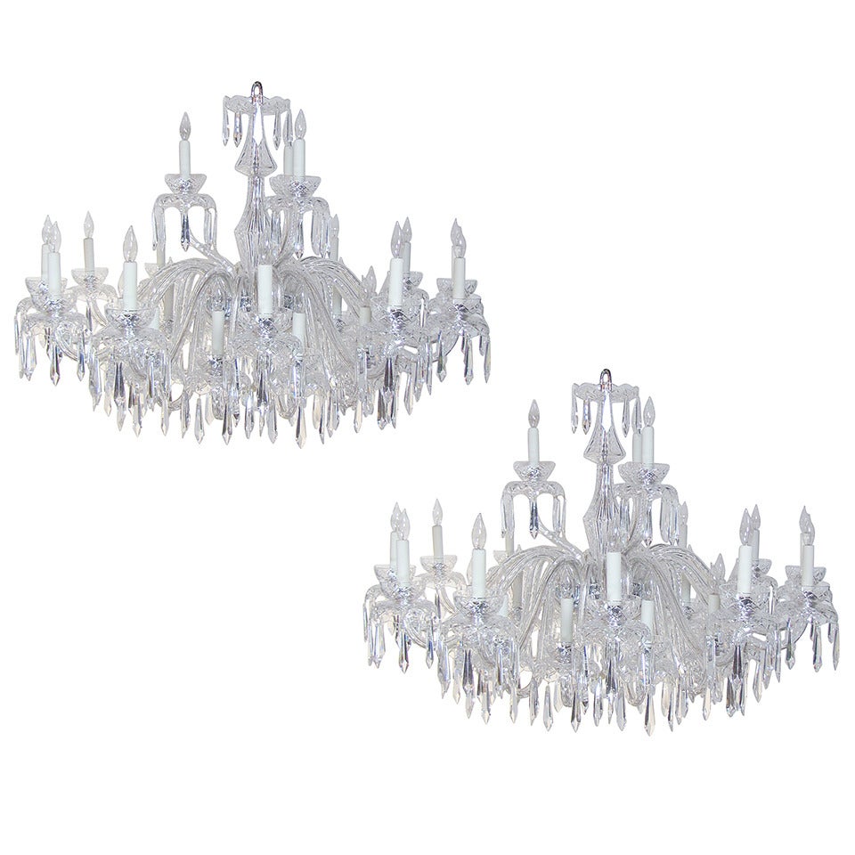 Large Multi Tiered Mid Century Waterford Crystal Chandelier For Sale