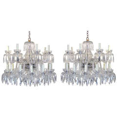 Retro Large Two Tiered Mid-Century Waterford Crystal Chandelier