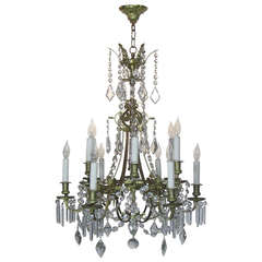 Early 19th Century Georgian Style Bronze and Crystal Chandelier