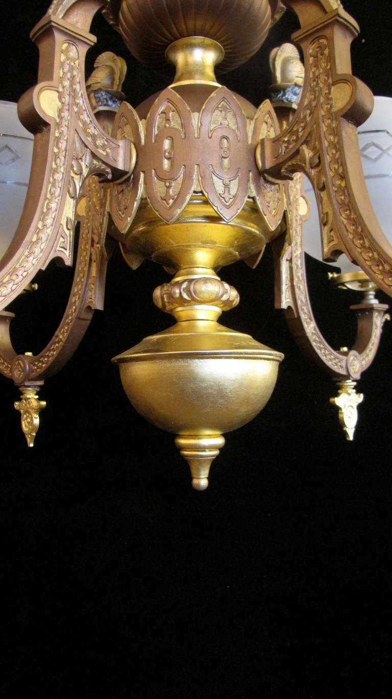 American Greek Revival Four Arm Gasolier For Sale