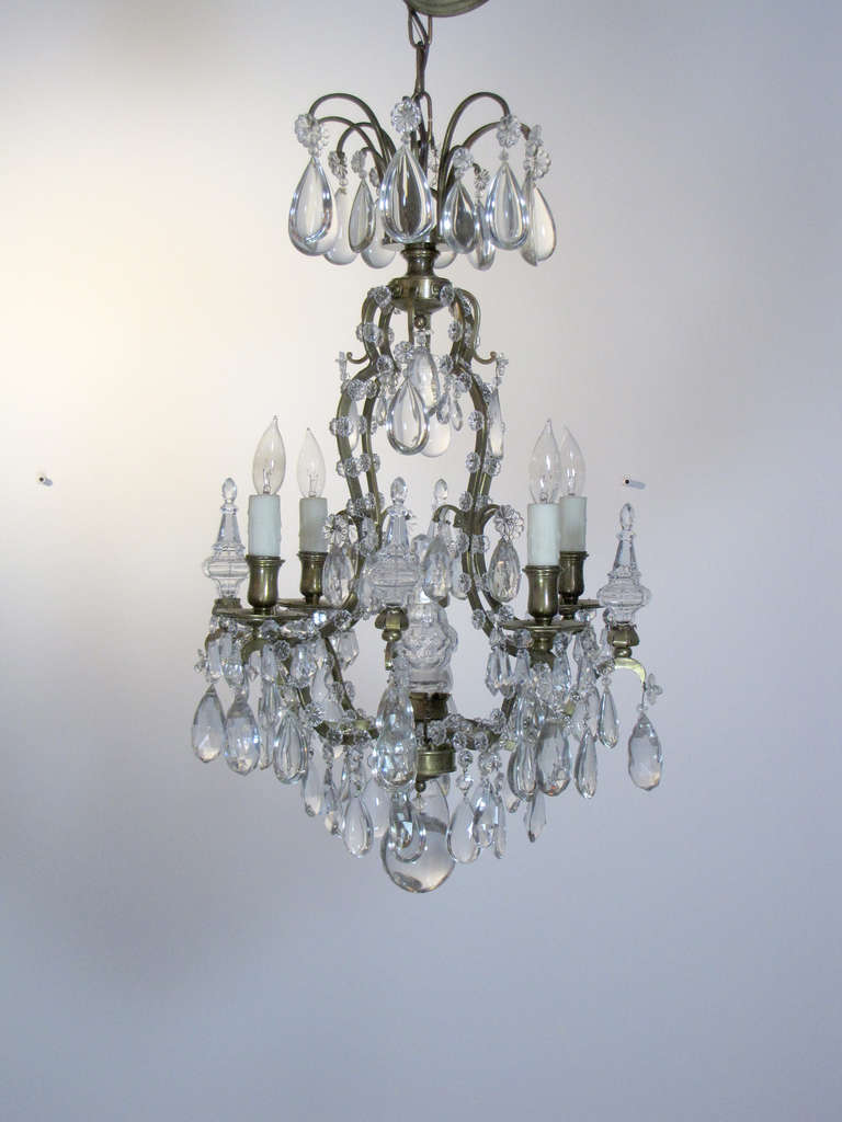 Four light French Louis XV style chandelier